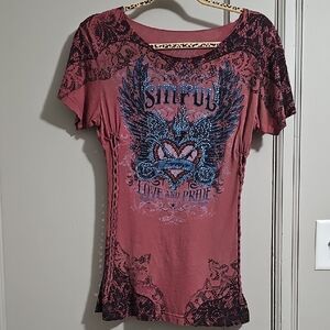 Sinful Pink and Black Graphic Tee
